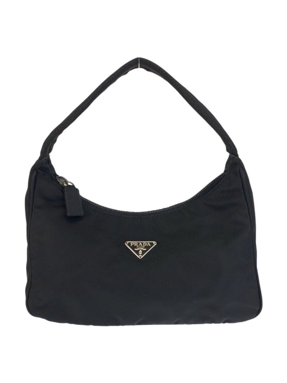 Prada Tessuto Black Silver Nylon Handbag Pouch